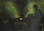 Vincent Van Gogh Peasant Woman by the Fireplace (nn04) oil painting picture wholesale